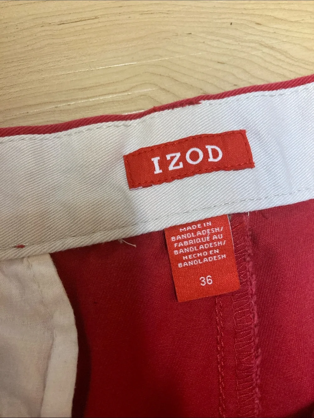 Izod Red Flat Front Men's Shorts